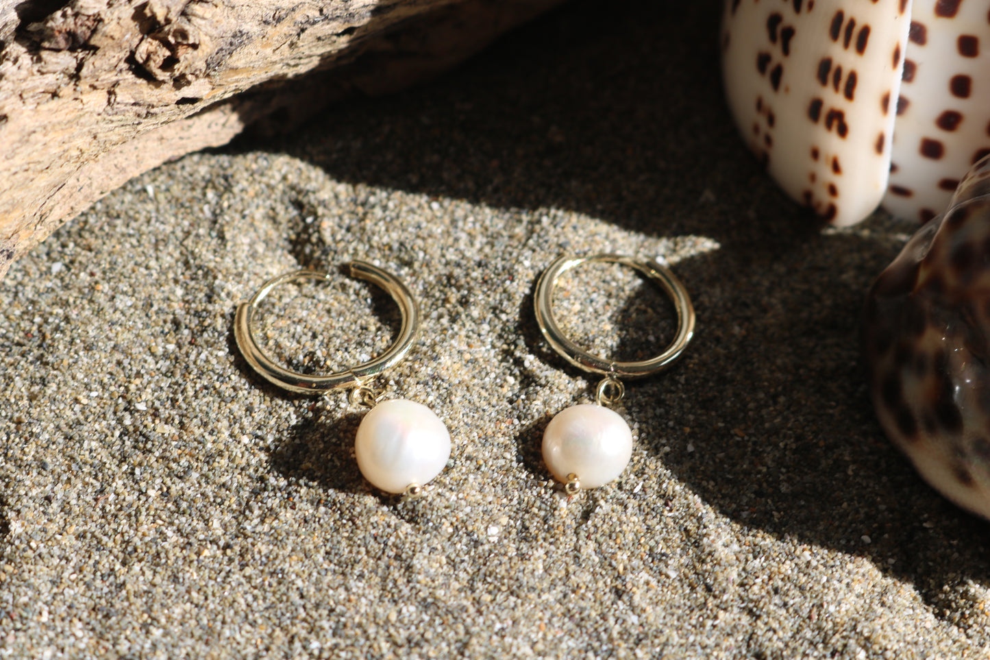 Lustre Pearl Huggie Earrings