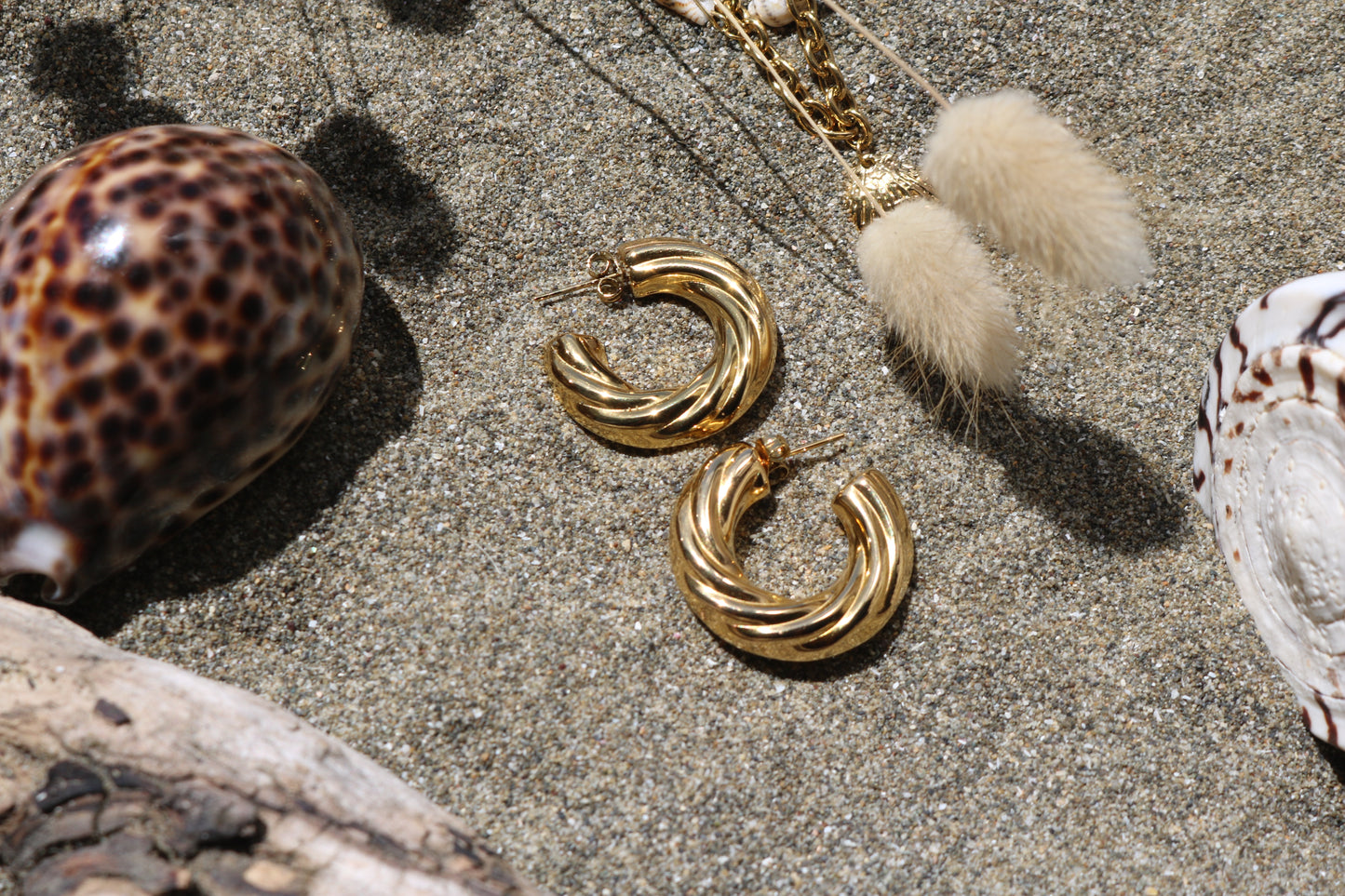 Rolling Wave Hoop Earrings