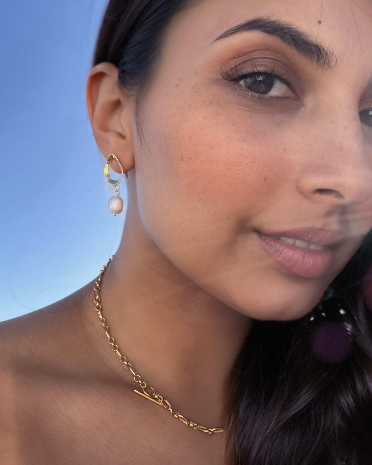 Solar Eclipse Pearl Earrings