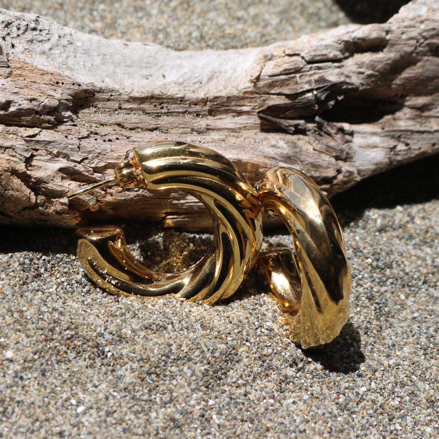 Rolling Wave Hoop Earrings