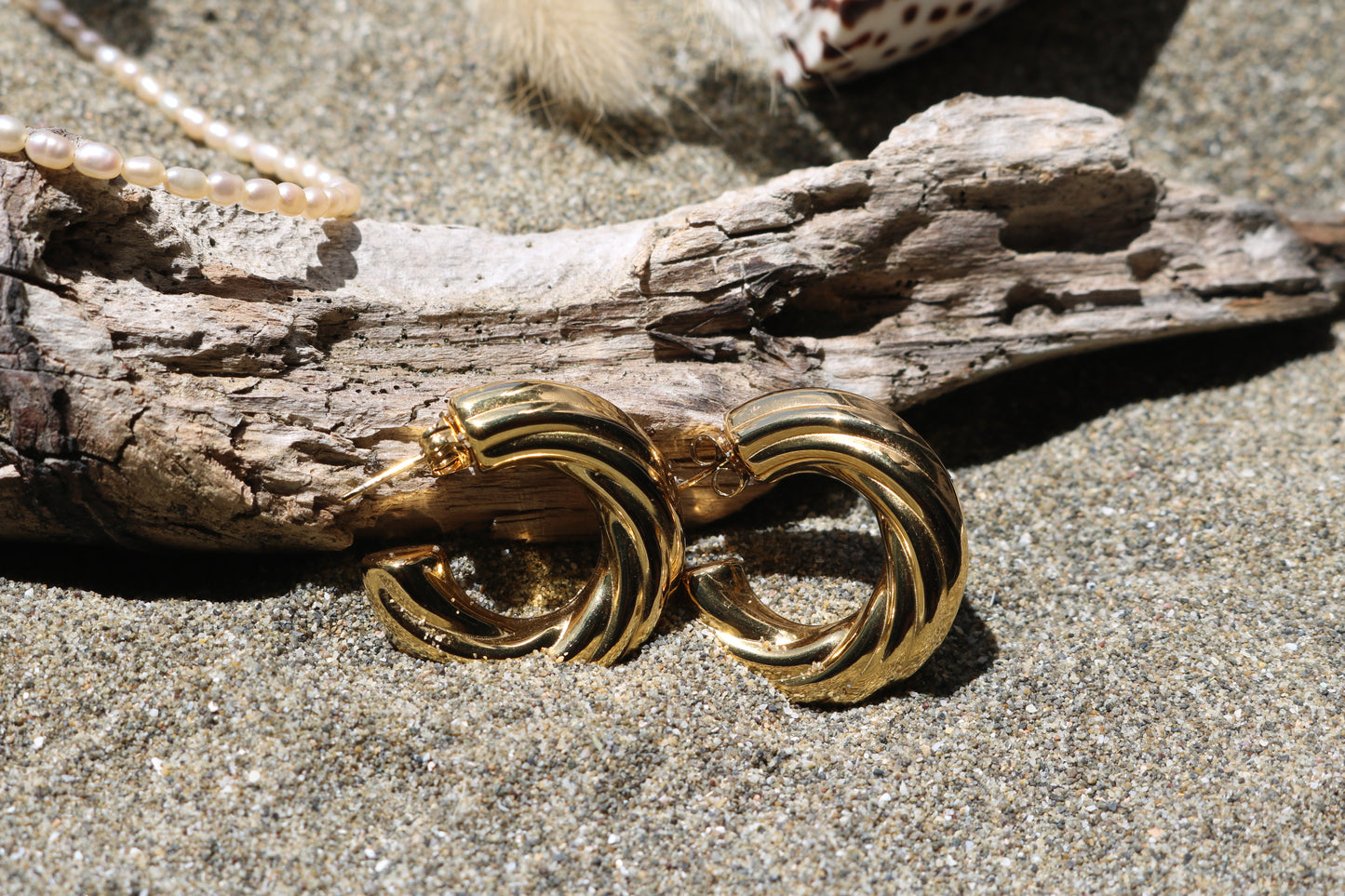 Rolling Wave Hoop Earrings