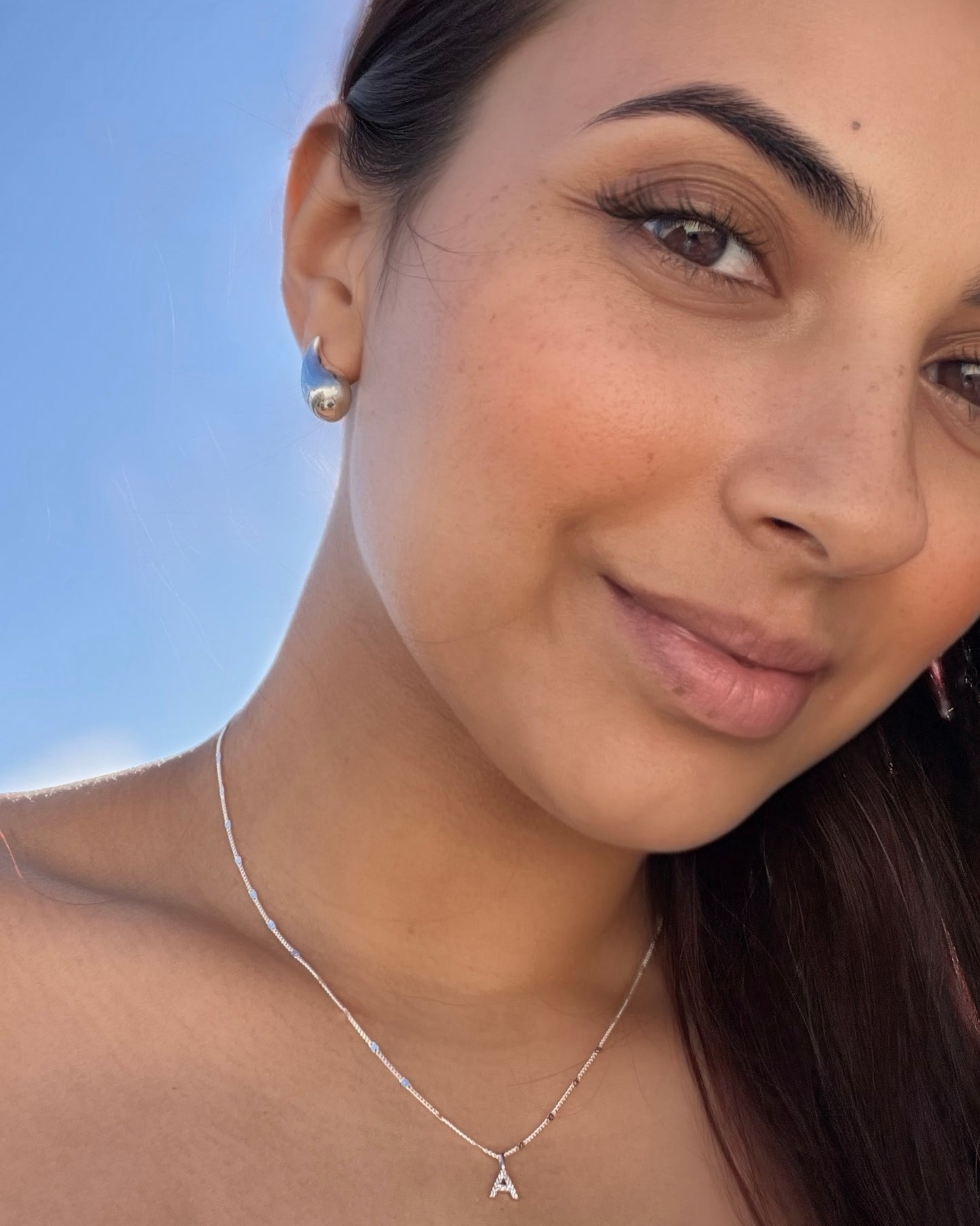 Raindrop Silver Stud Earrings