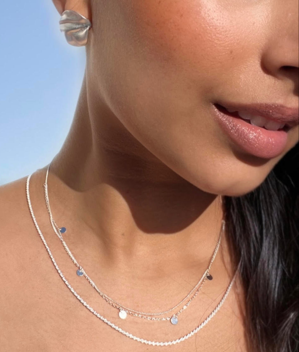 Molten Silver Stud Earrings